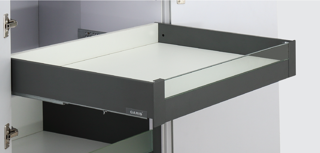 U- box Drawer Slide - BL Slim Glass Tandem (2)